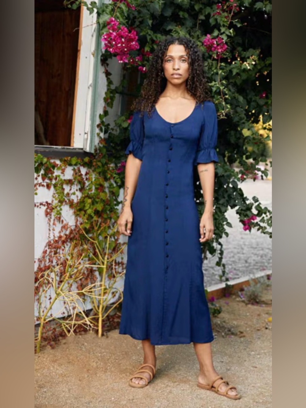 Christy Dawn The Lennon Dress in Midnight Blue Maxi Size L